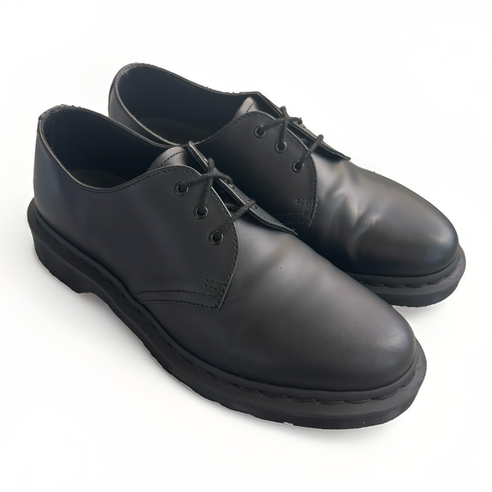 Dr Martens 1461 Mono Mens 8 Black Smooth Leather 3 Eye Oxford Shoes Goth Grunge